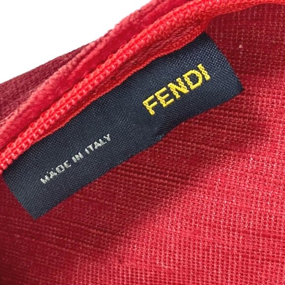 FENDI rhinestone interior swarovski logo Cushion Cover cushion Velor Red - Picture 9 of 9